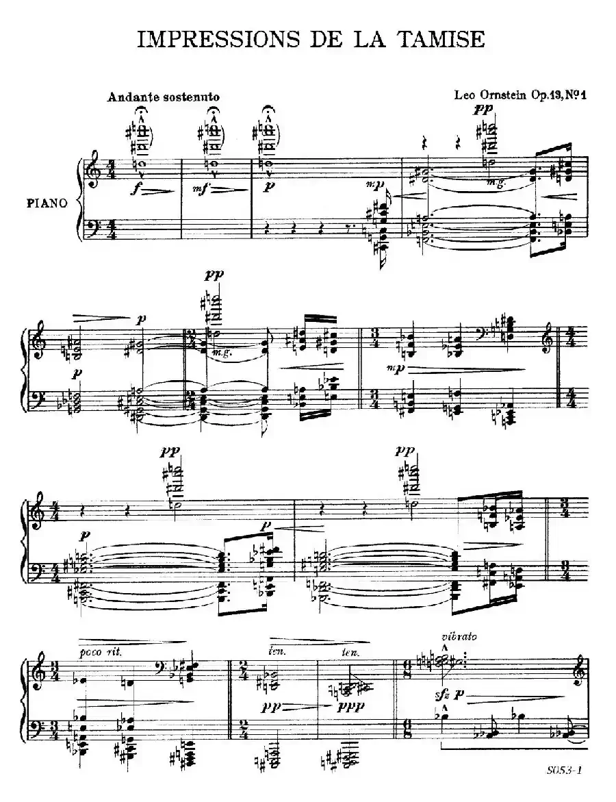 Impressions of The Thames Op.13 No.1(泰晤士河印象)