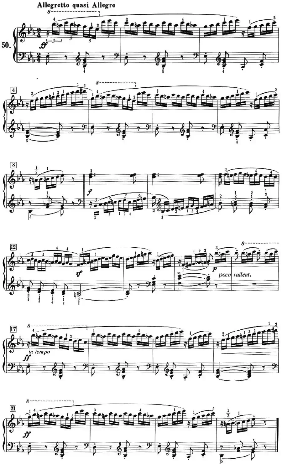 50首莱蒙钢琴练习曲 作品37(NO.50)