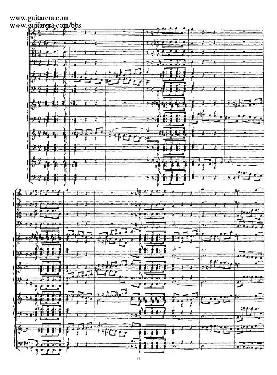 为四架古钢琴而作的a小调协奏曲 BWV 1065(总谱)
