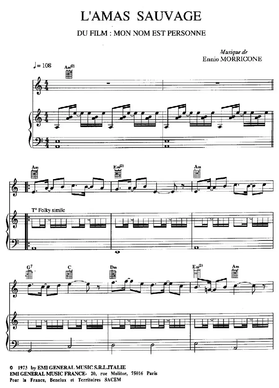 电影配乐大师莫瑞康最佳20首钢琴谱(Best of Ennio Morricone·8)