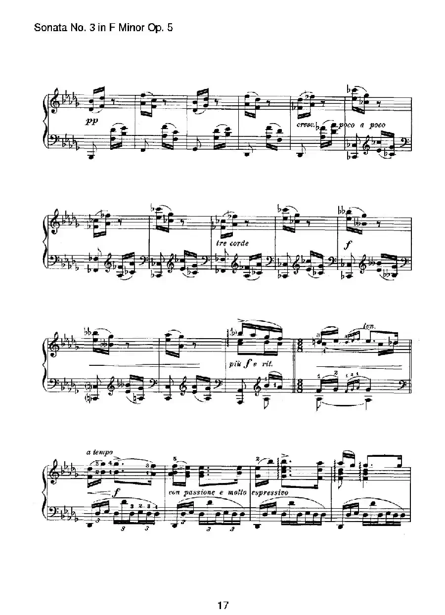 Piano Sonata No.3 in f Minor Op.5(f小调第三钢琴奏鸣曲)