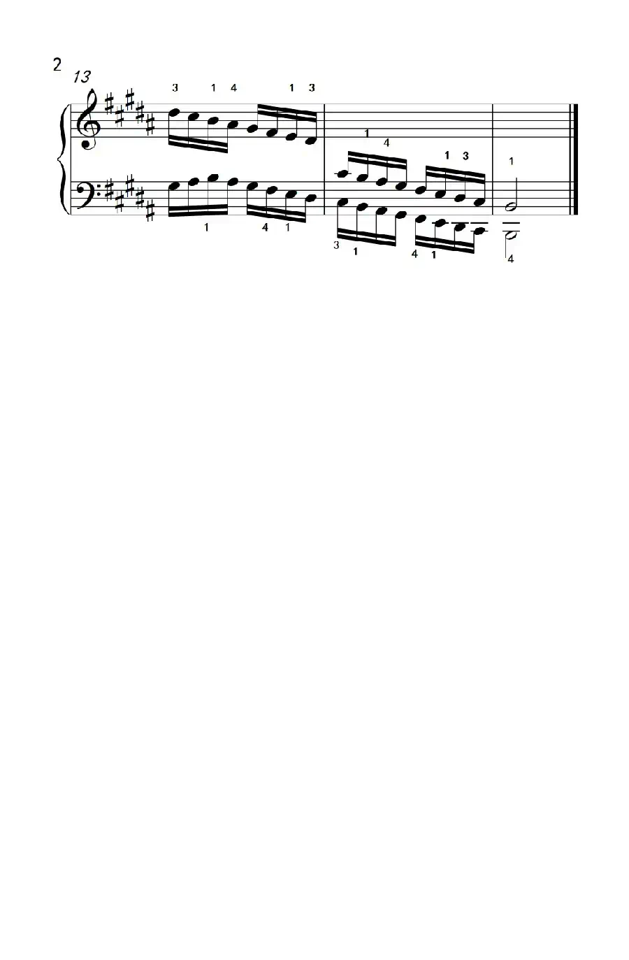 B大调音阶(反向四个八度)(孩子们的钢琴音阶、和弦与琶音 2)
