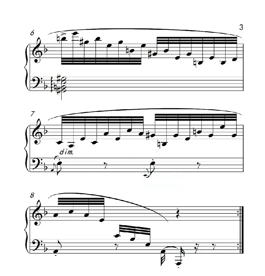 第六级 练习曲(中国音乐学院钢琴考级作品1~6级)