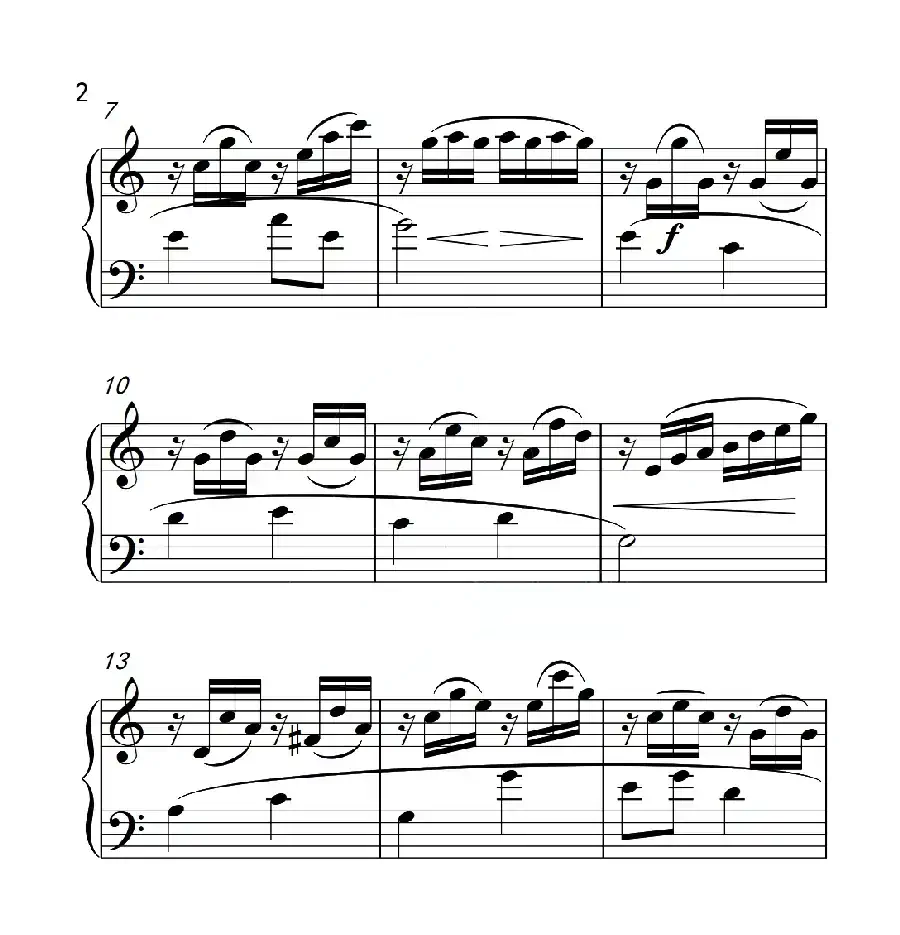 第六级B组 溪边嬉水(中国音乐学院钢琴考级作品1~6级)