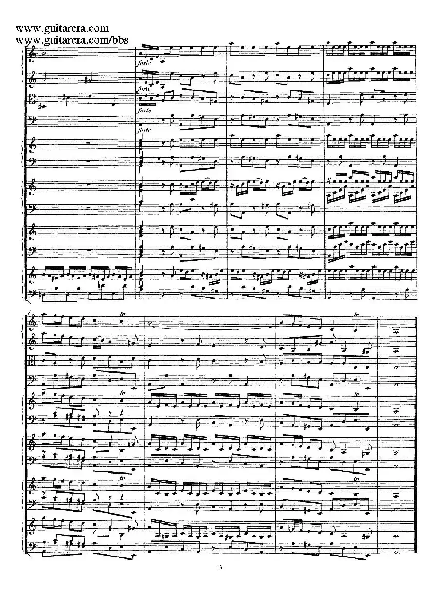 为四架古钢琴而作的a小调协奏曲 BWV 1065(总谱)