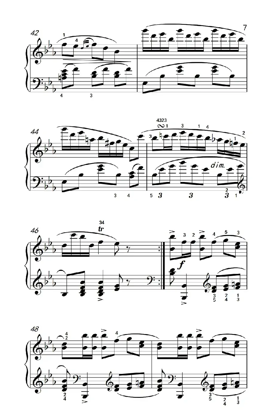 第八级3.♭A大调波兰舞曲(中央音乐学院 钢琴(业余)考级教程 7-9级)