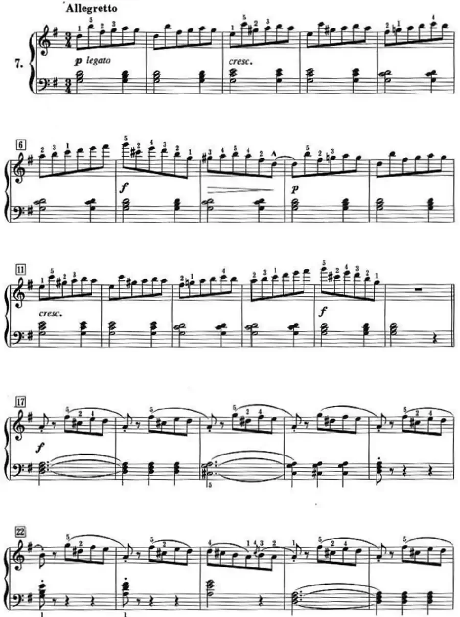 50首莱蒙钢琴练习曲 作品37(NO.7)