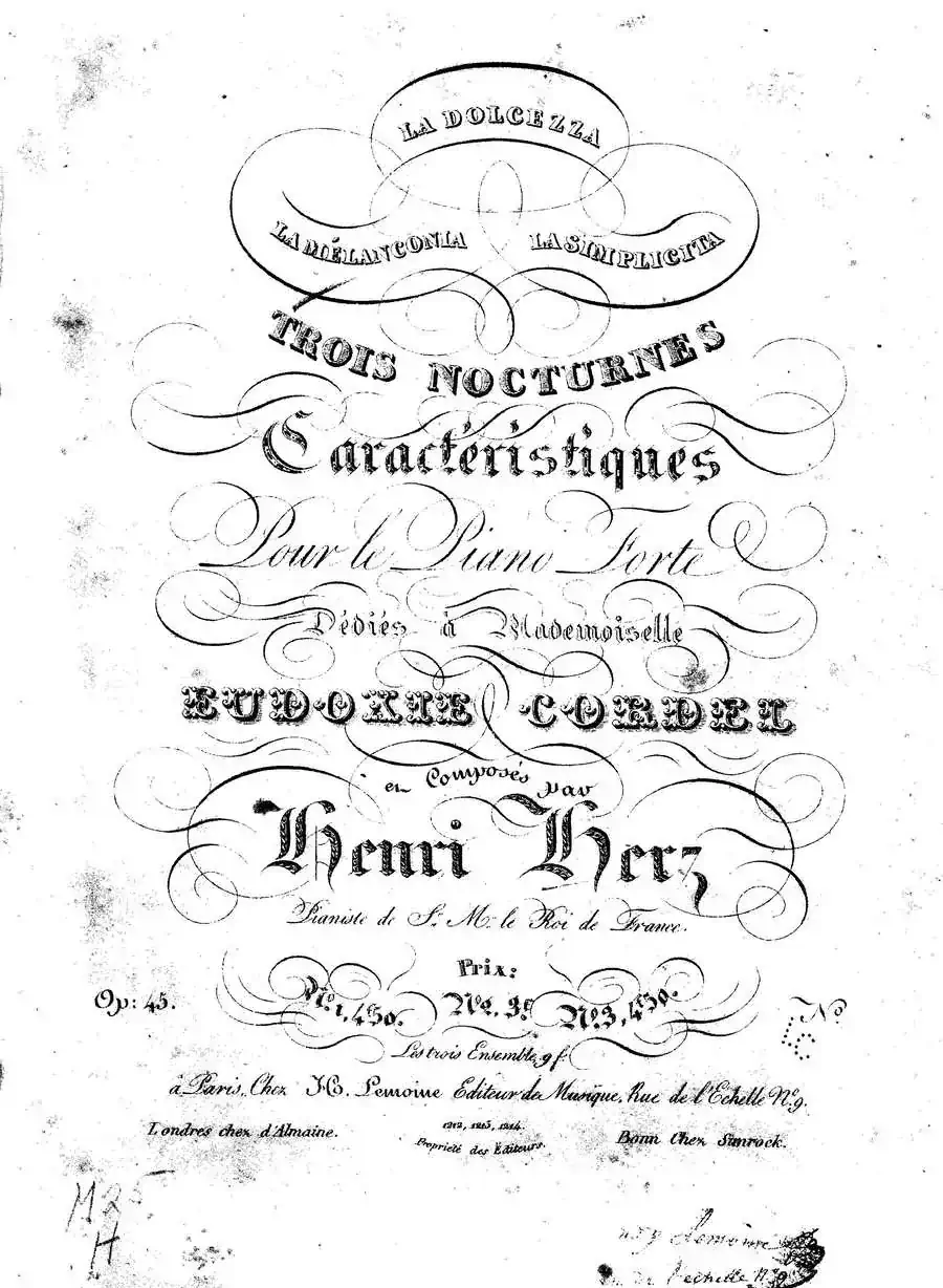 3 Nocturnes Caractéristiques Op·45(3首个性夜曲·1)