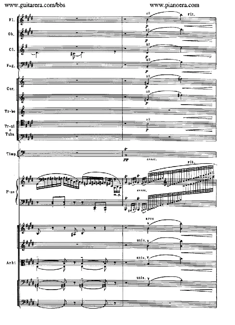 c小调第二钢琴协奏曲 Op.18(第二乐章总谱)