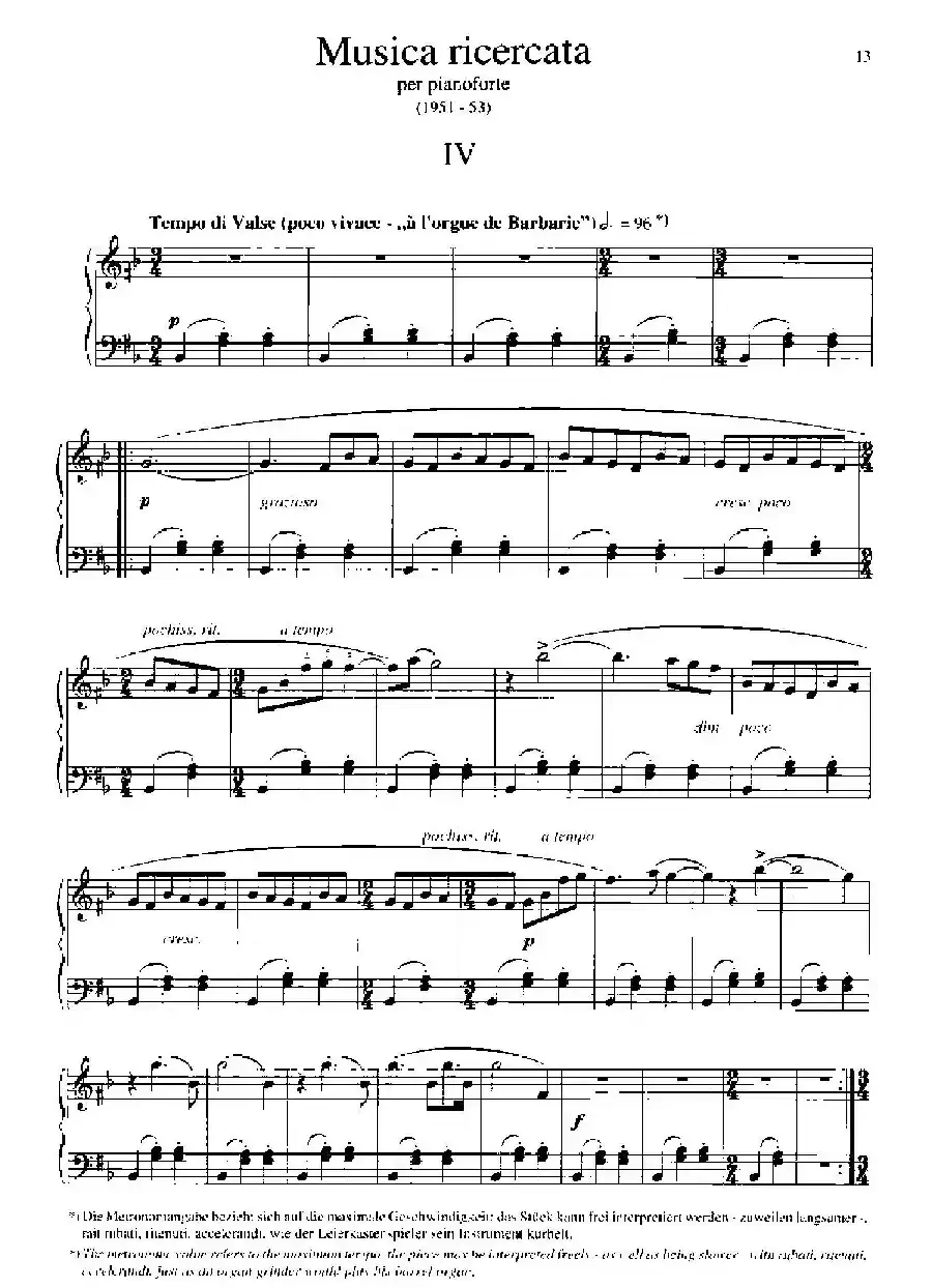 Musica Ricercata(音乐习作·4)