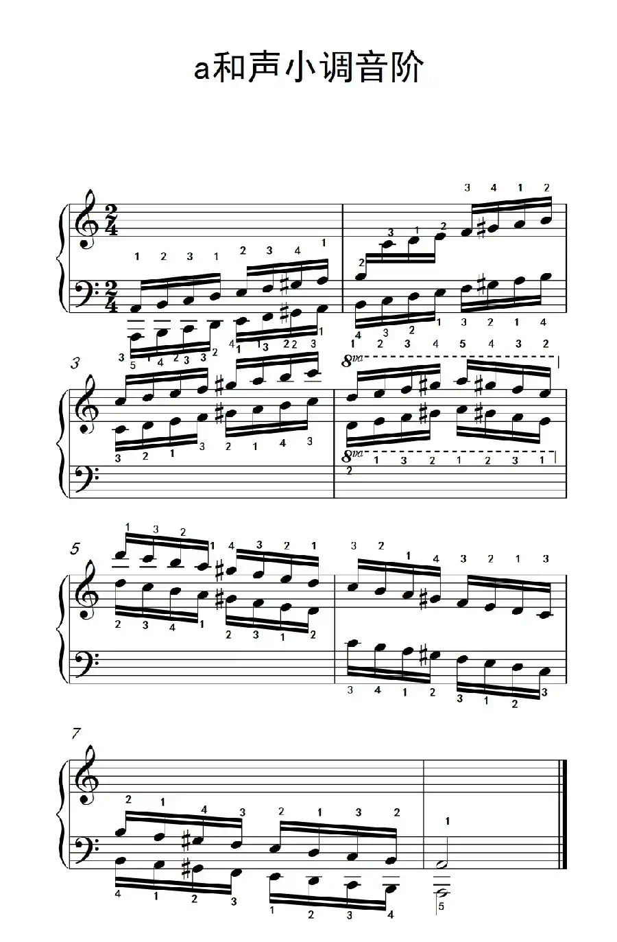 第八级2.a和声小调音阶(中央音乐学院 钢琴(业余)考级教程 7-9级)
