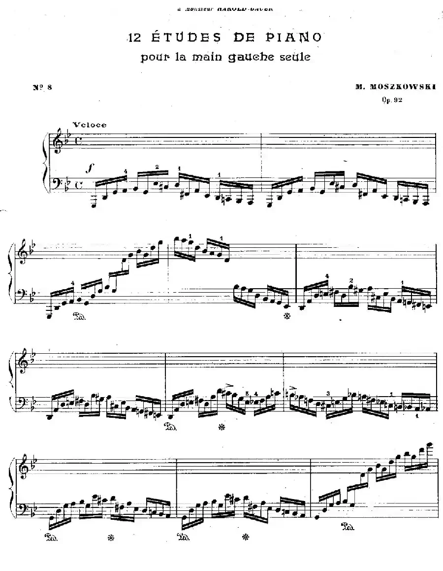 12 Etudes For The Left Hand Op.92 No.8(12首为左手而作的钢琴练习曲)