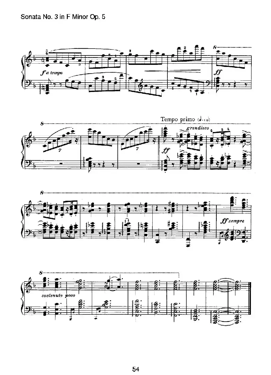 Piano Sonata No.3 in f Minor Op.5(f小调第三钢琴奏鸣曲)