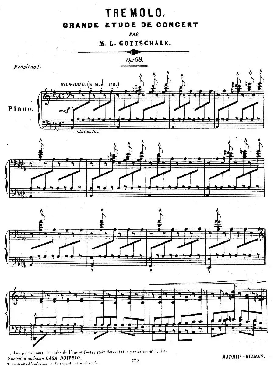 Grande Etude de Concert Tremolo Op.58(音乐会练习曲“震音”)
