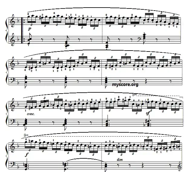 车尔尼(Czerny)849第20首曲谱及练习指导