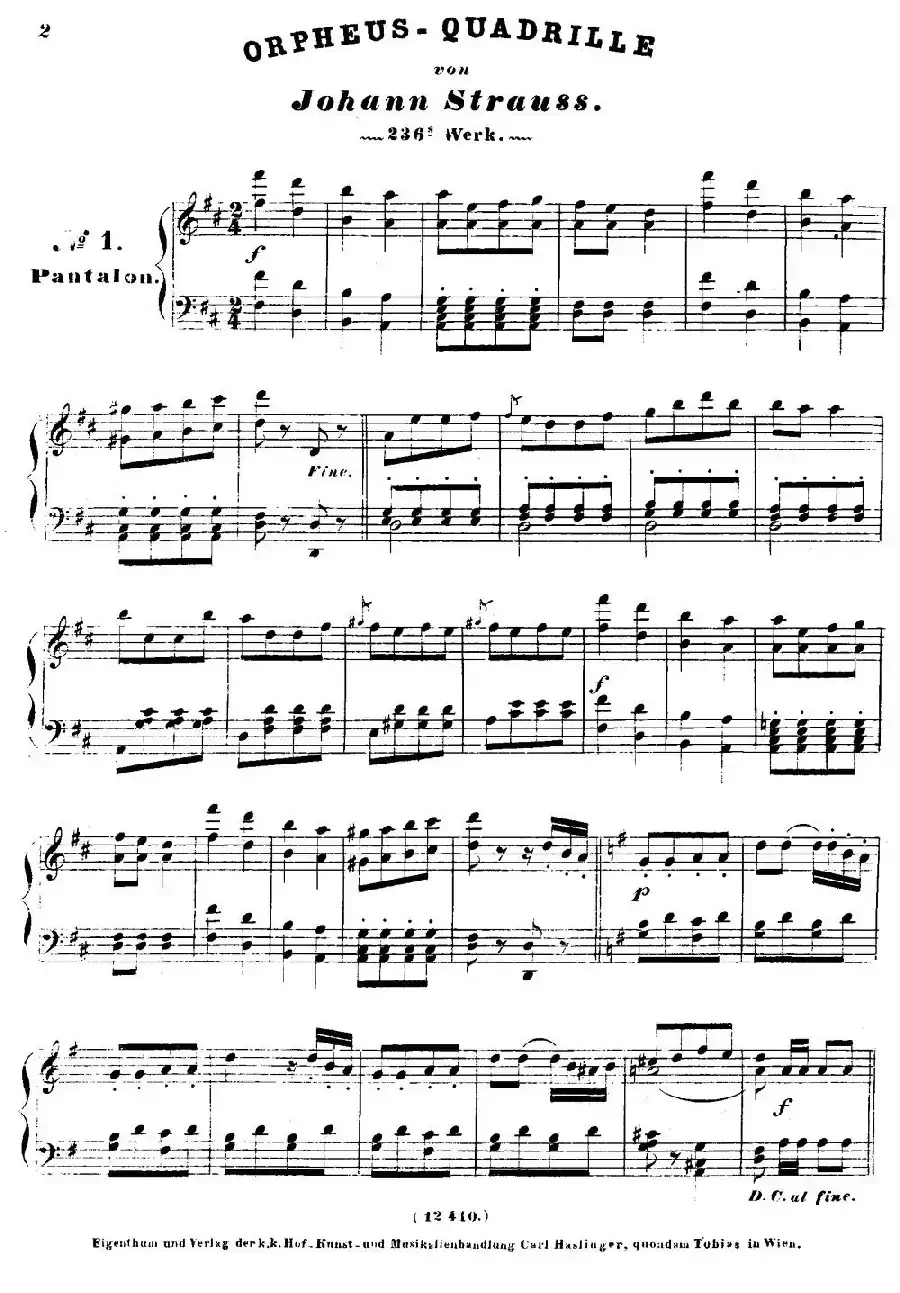 康康舞曲(奥菲斯四对舞)