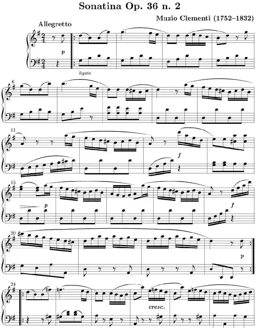 6 Sonatinas Op.36(6首钢琴小奏鸣曲-2)