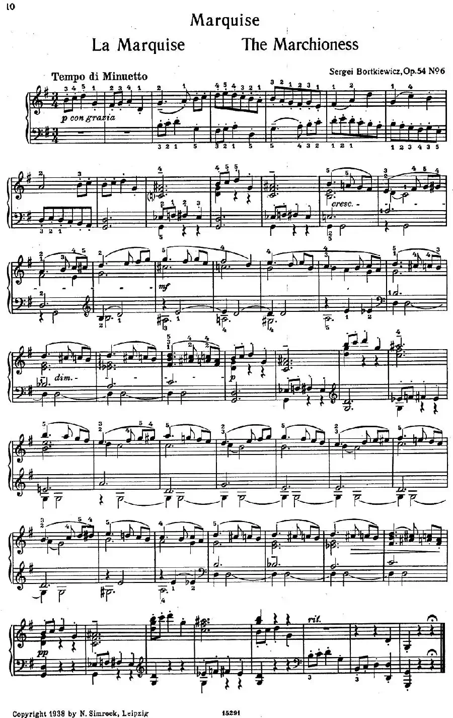 9首简易小品“玩偶” (9 Easy Pieces Op.54)(6)