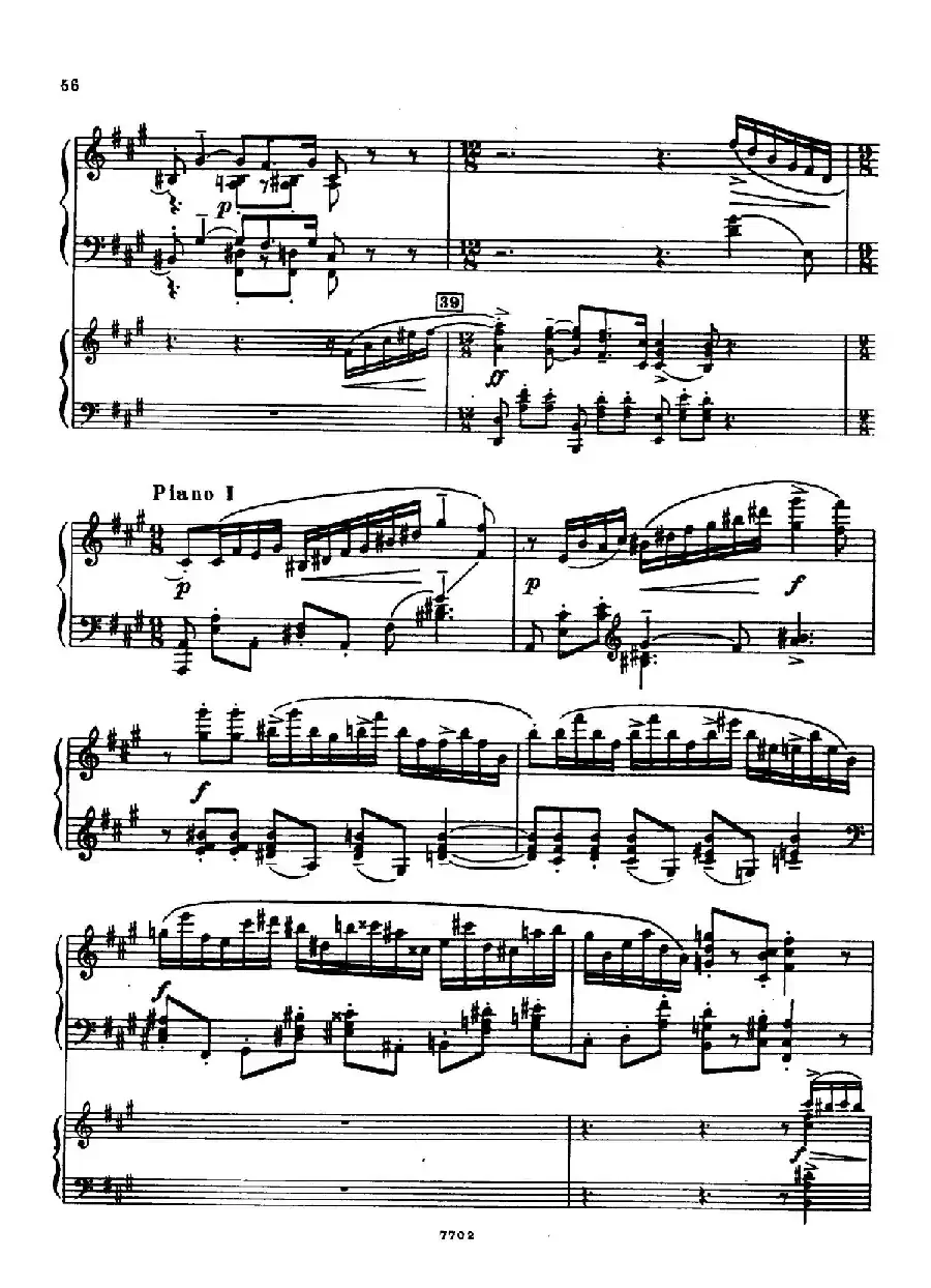 升f小调第一钢琴协奏曲 Op.1(双钢琴版)