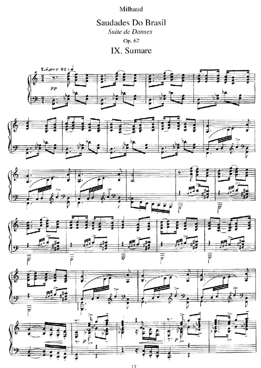 Saudados do Brasil Op.67(巴西回忆·Ⅸ)