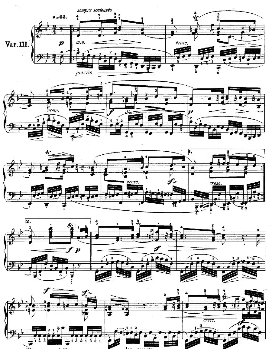 降B大调莫扎特主题变奏曲 Op.2(为钢琴与乐队而作)
