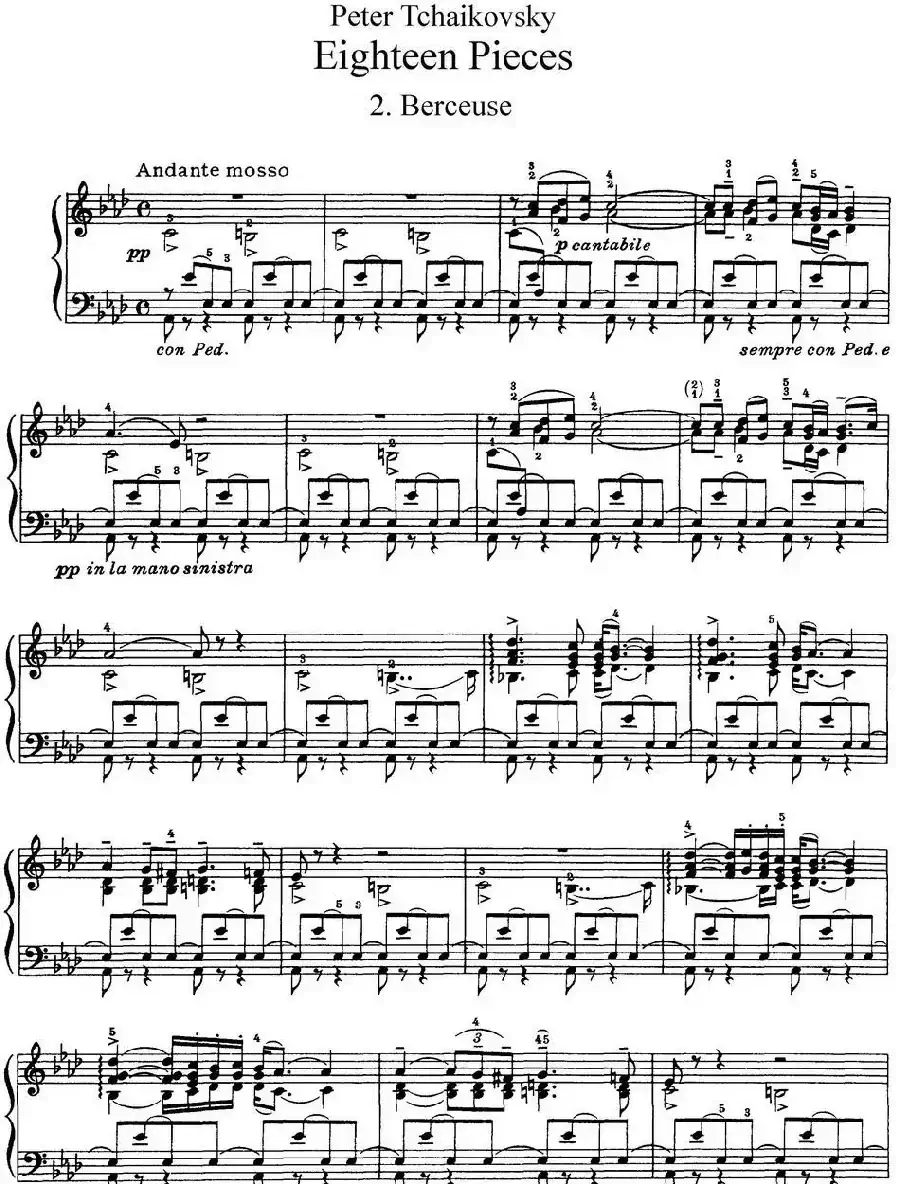 柴可夫斯基18首钢琴小品Op.72(2.Berceuse)
