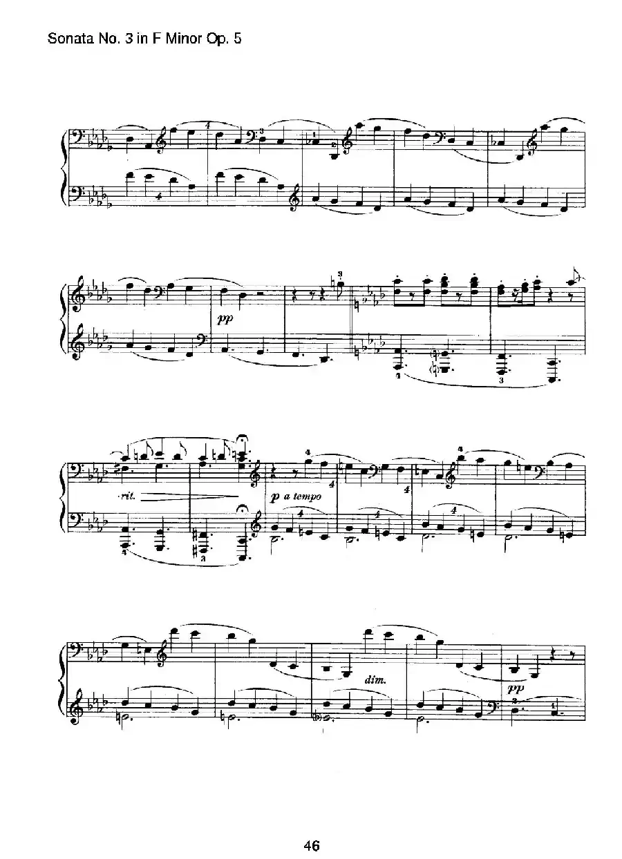 Piano Sonata No.3 in f Minor Op.5(f小调第三钢琴奏鸣曲)