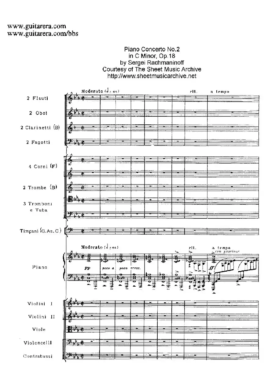 c小调第二钢琴协奏曲 Op.18(第一乐章总谱·P1——9)