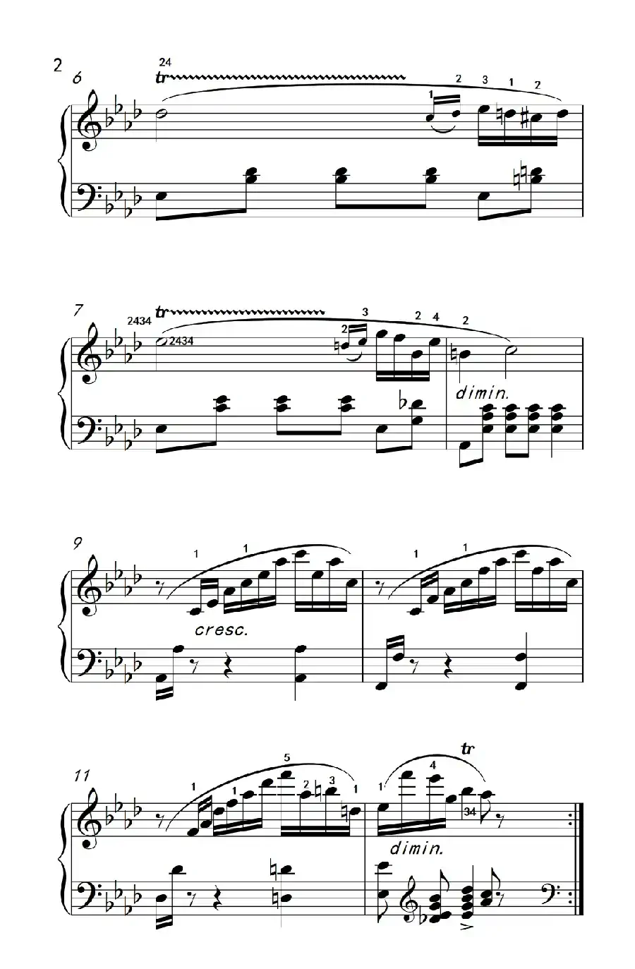 第八级3.♭A大调波兰舞曲(中央音乐学院 钢琴(业余)考级教程 7-9级)