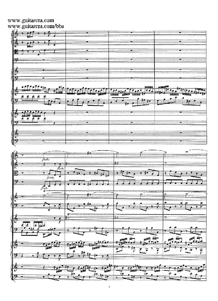 为四架古钢琴而作的a小调协奏曲 BWV 1065(总谱)