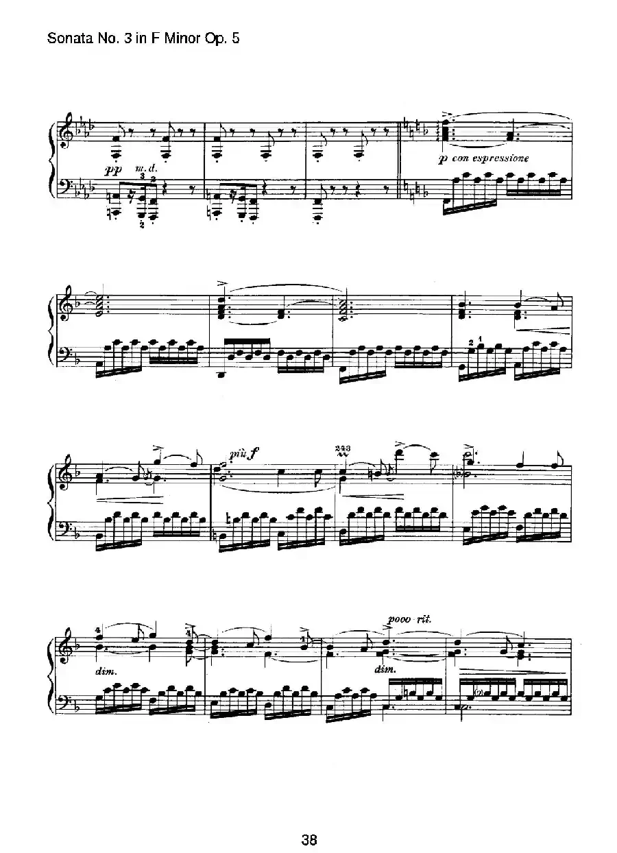 Piano Sonata No.3 in f Minor Op.5(f小调第三钢琴奏鸣曲)