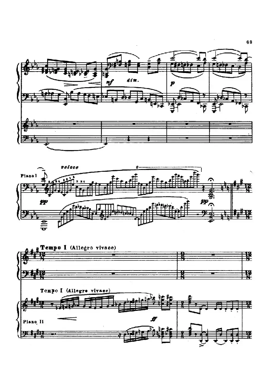 升f小调第一钢琴协奏曲 Op.1(双钢琴版)