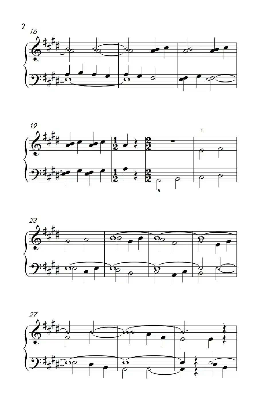 带持续音的卡农(巴托克 小宇宙 钢琴教程 2)