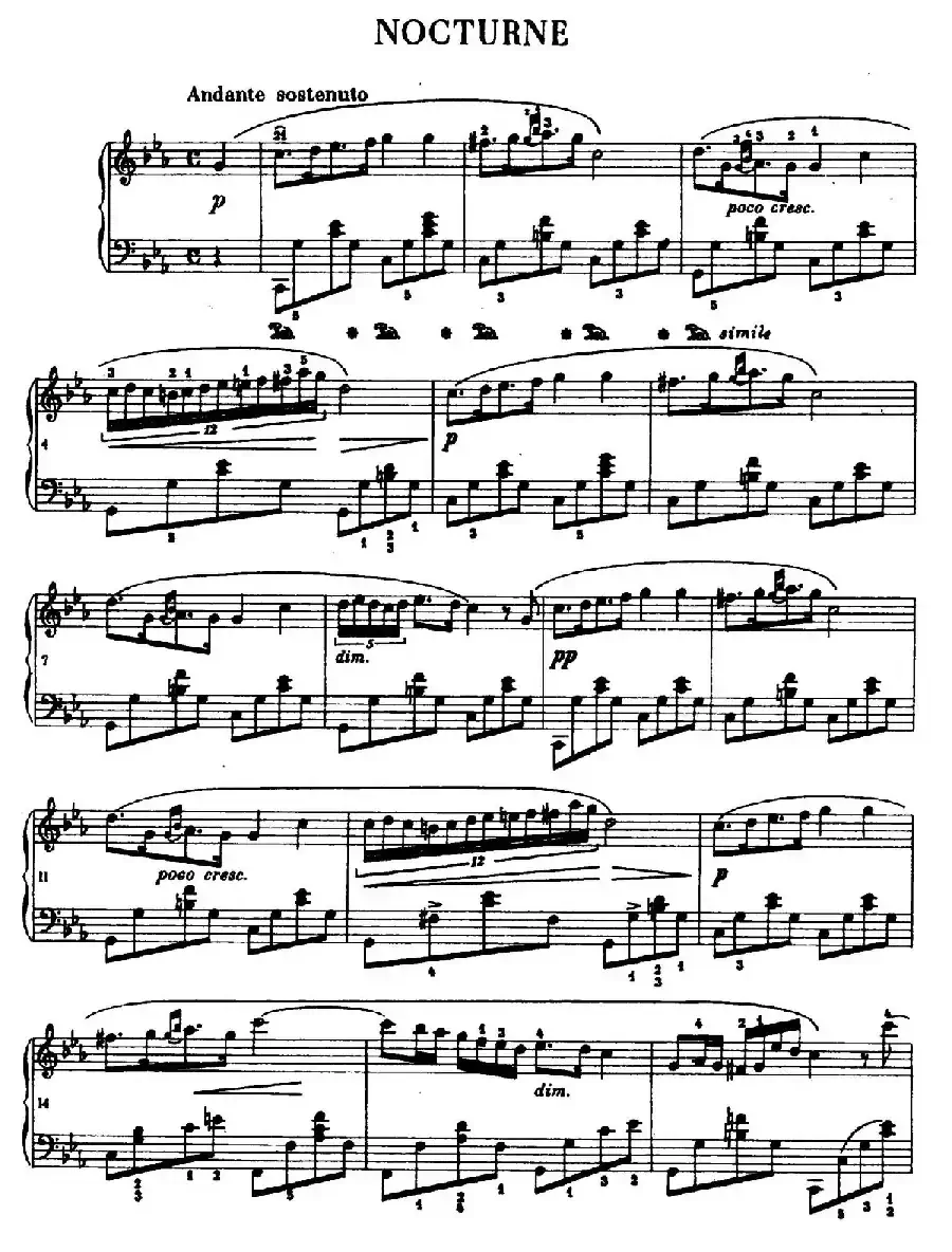 Nocturne in c Minor Op.posth (c小调夜曲)