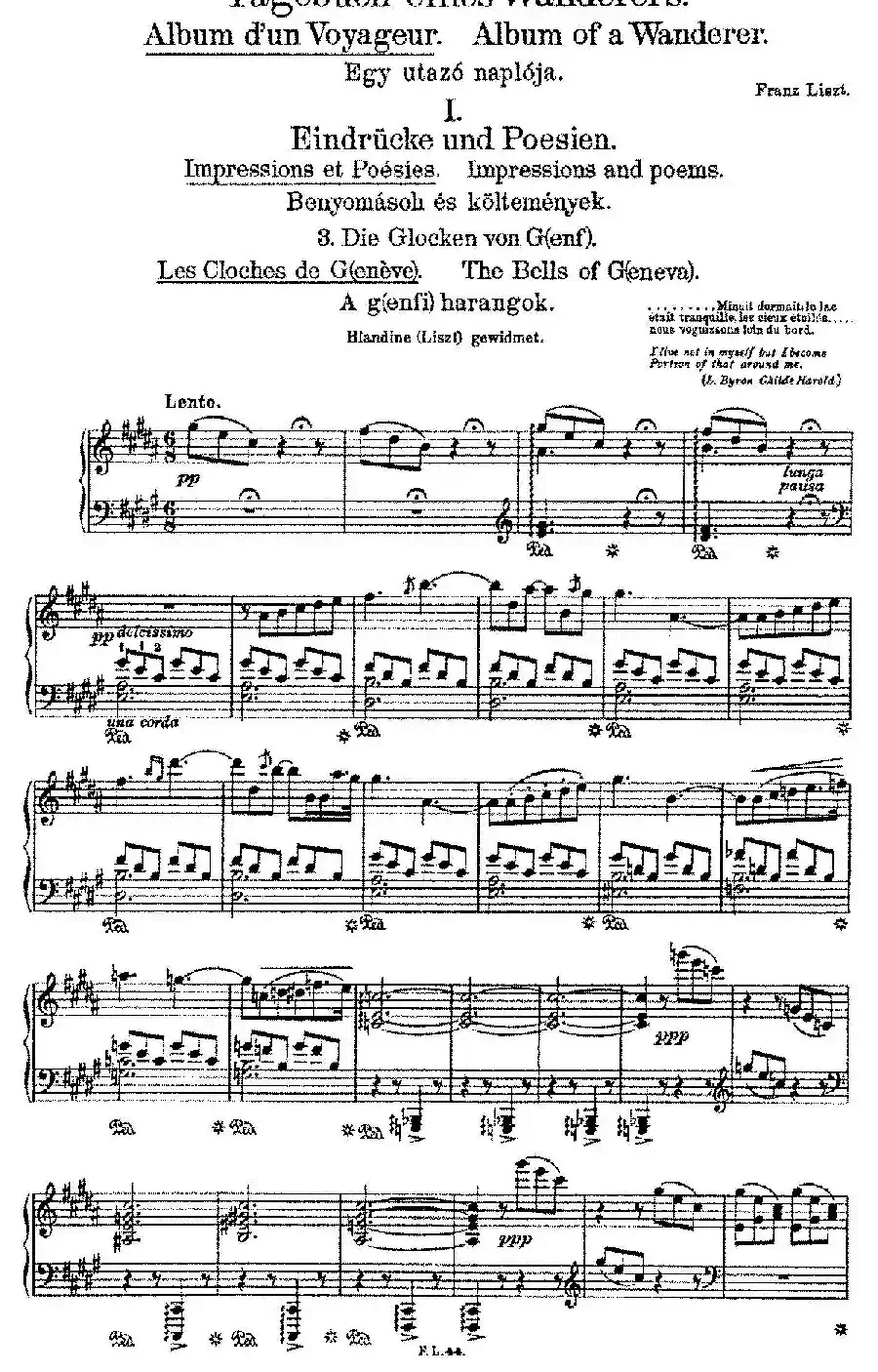 Album d'un Voyageur S.156(旅行者札记·第一册)(印象与诗篇·3. 在泉水边 Au bord d'une source)