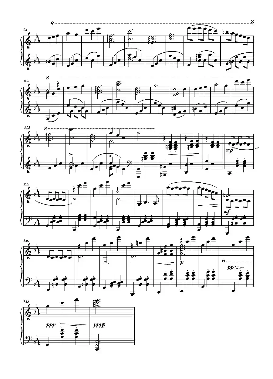 留声机圆舞曲(钢琴五线谱)