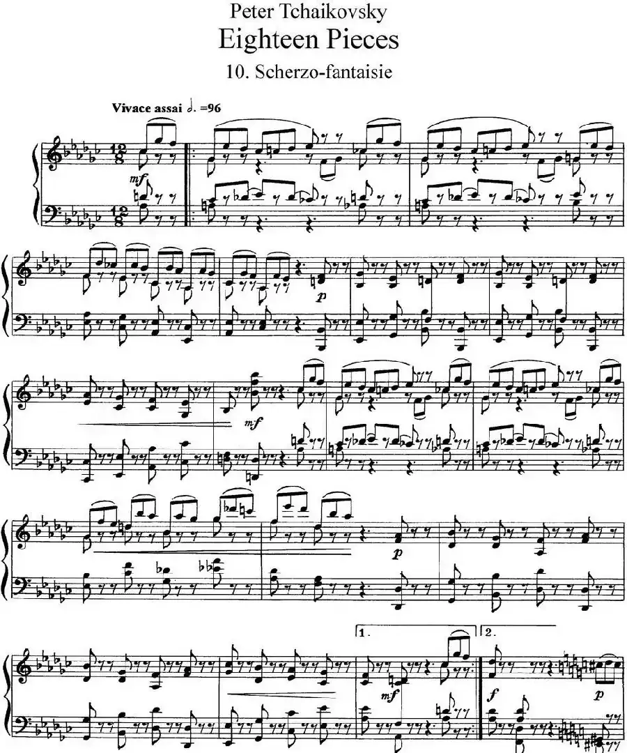 柴可夫斯基18首钢琴小品Op.72(10.Scherzo-fantaisie)