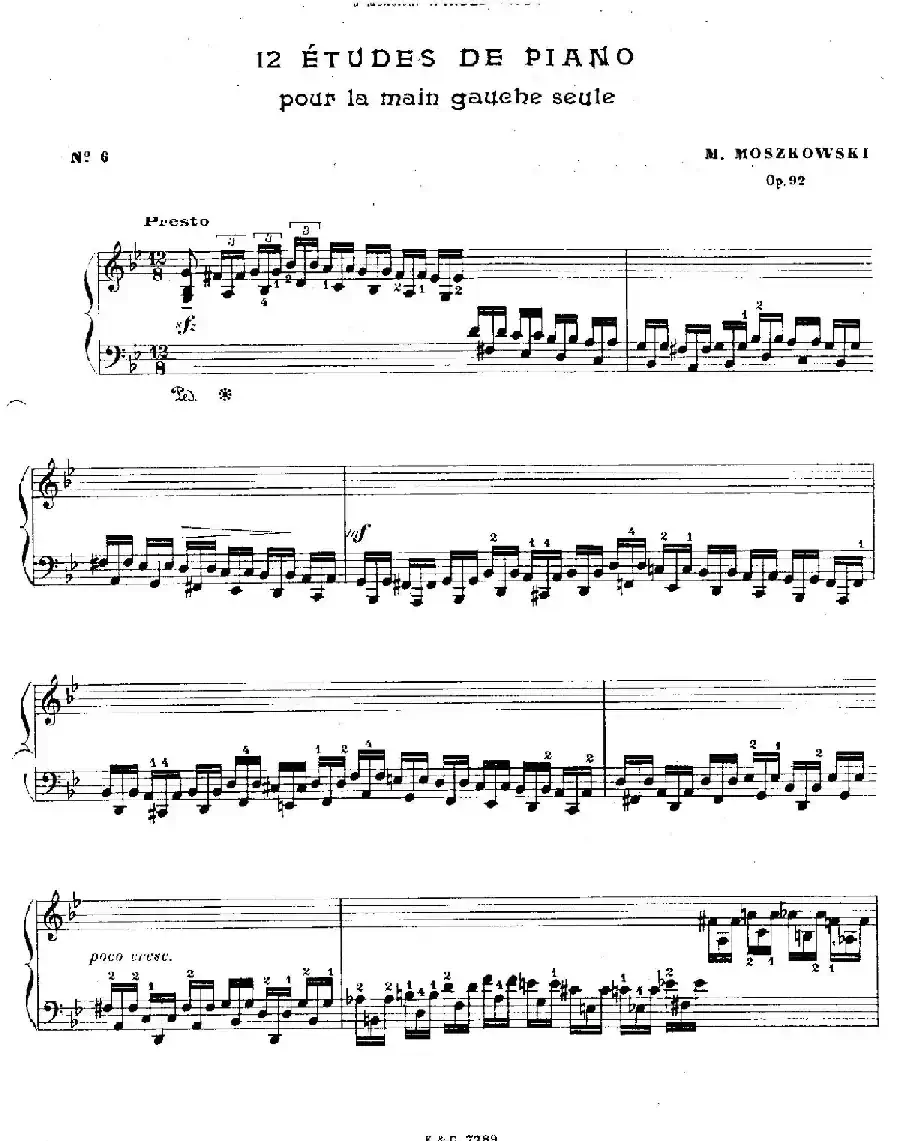 12 Etudes For The Left Hand Op.92 No.6(12首为左手而作的钢琴练习曲)