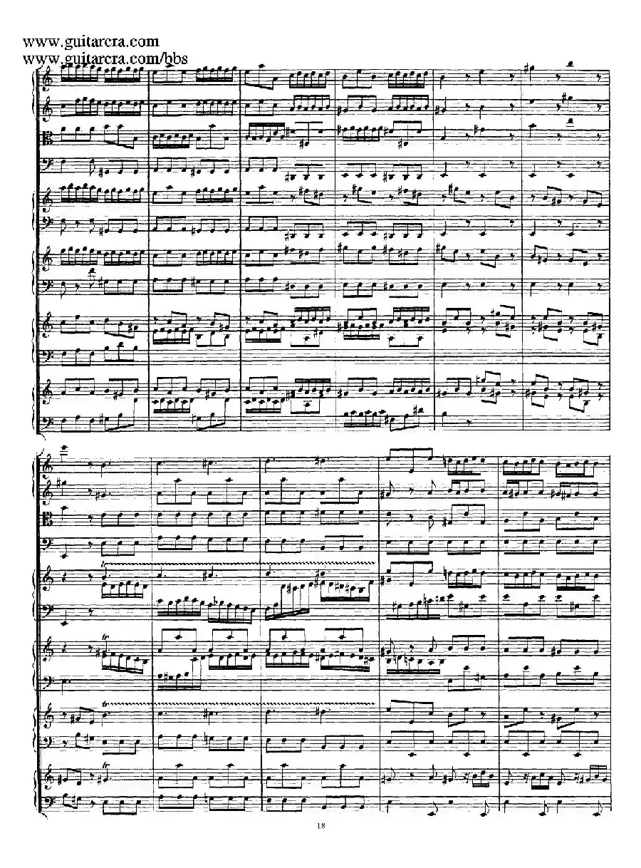 为四架古钢琴而作的a小调协奏曲 BWV 1065(总谱)