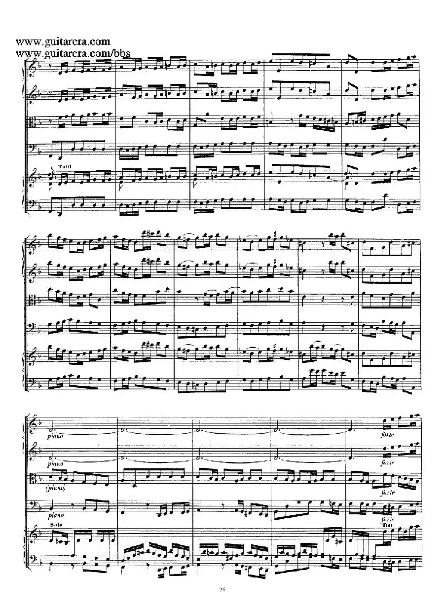 d小调第一号古钢琴协奏曲 BWV 1052(总谱)