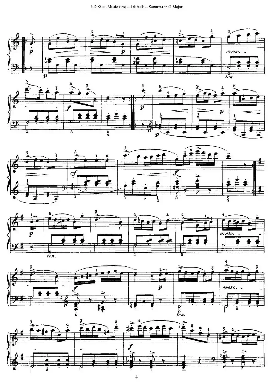 4 Piano Sonatinas(4首钢琴小奏鸣曲)(Op.151 No.1)