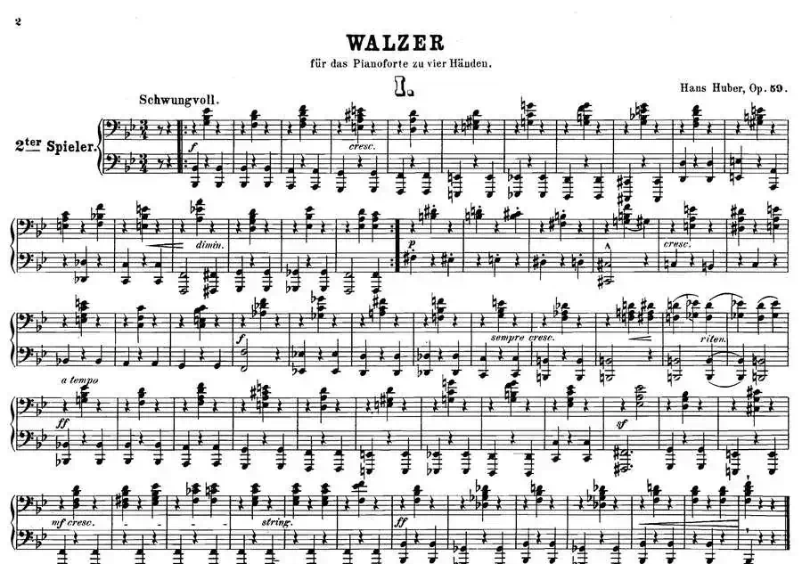 12 Waltzes Op.59 4 Hands(12首圆舞曲·四手联弹·Ⅰ)