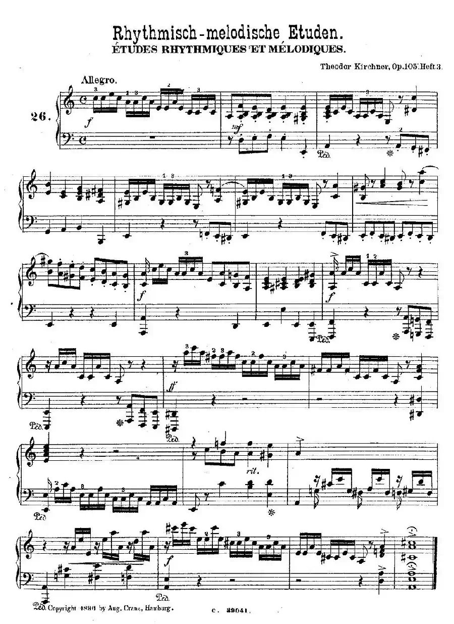 36 Etudes Rhythmiques et Melodiques Op.105(36首节奏与旋律练习曲 26—30)