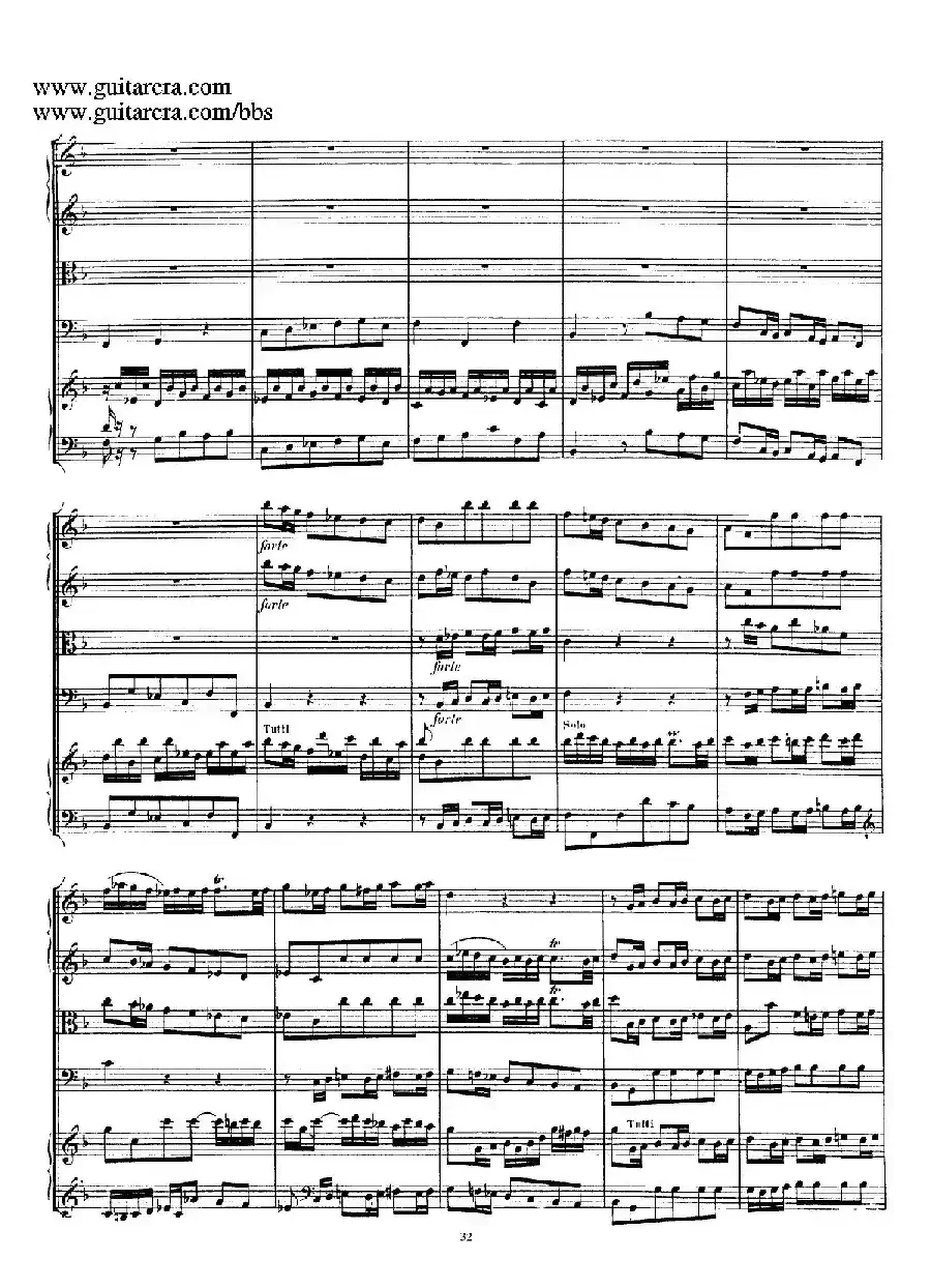 d小调第一号古钢琴协奏曲 BWV 1052(总谱)