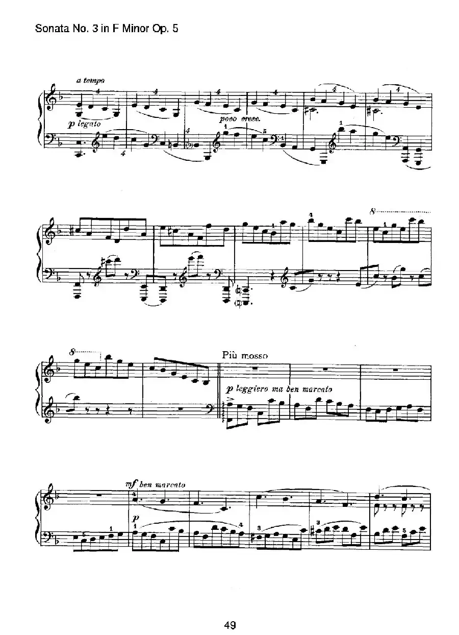 Piano Sonata No.3 in f Minor Op.5(f小调第三钢琴奏鸣曲)