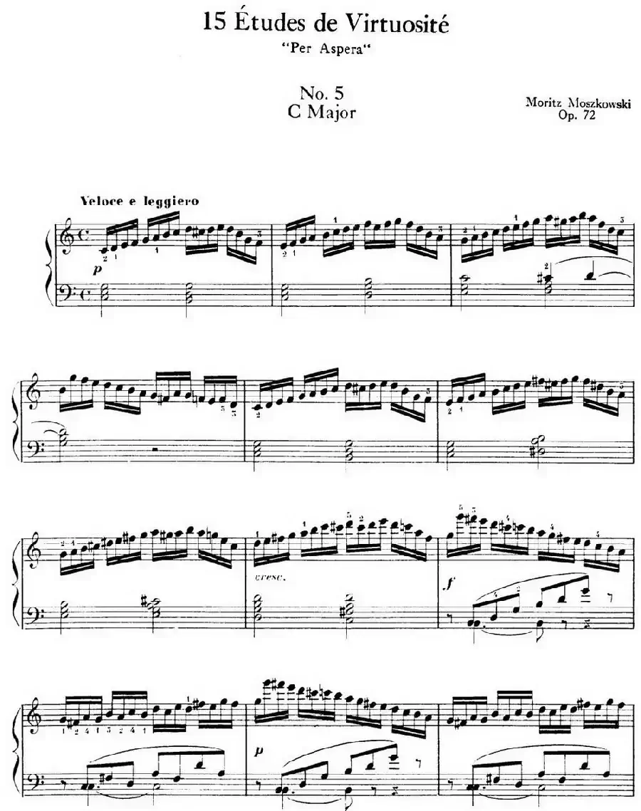 15 Etudes de Virtuosité Op.72 No.5(十五首钢琴练习曲之五)