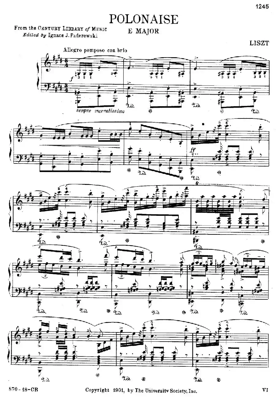 Two Polonaises S.223(2首波洛奈兹舞曲·E大调)