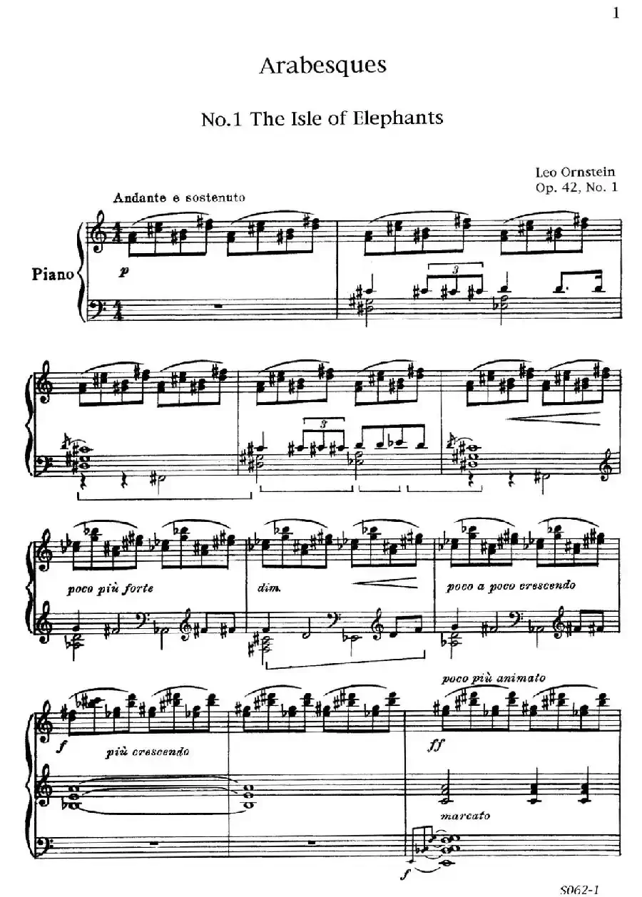 Arabesques Op.42(阿拉伯风格曲 1. 埃及象岛)