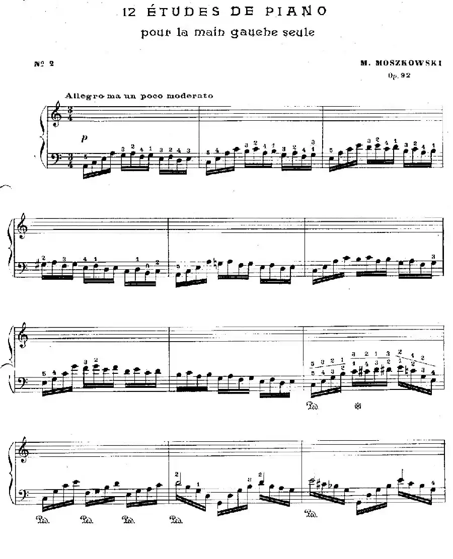 12 Etudes For The Left Hand Op.92 No.2(12首为左手而作的钢琴练习曲)