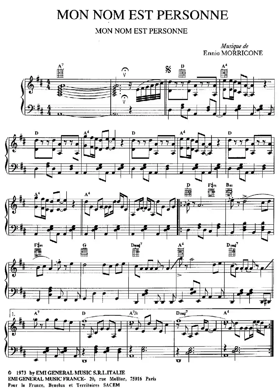 电影配乐大师莫瑞康最佳20首钢琴谱(Best of Ennio Morricone·7)